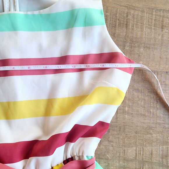 American Rag Cie Striped Dress Size Small Tie Waist Sleeveless Summer‎ Tank - Picture 6 of 8